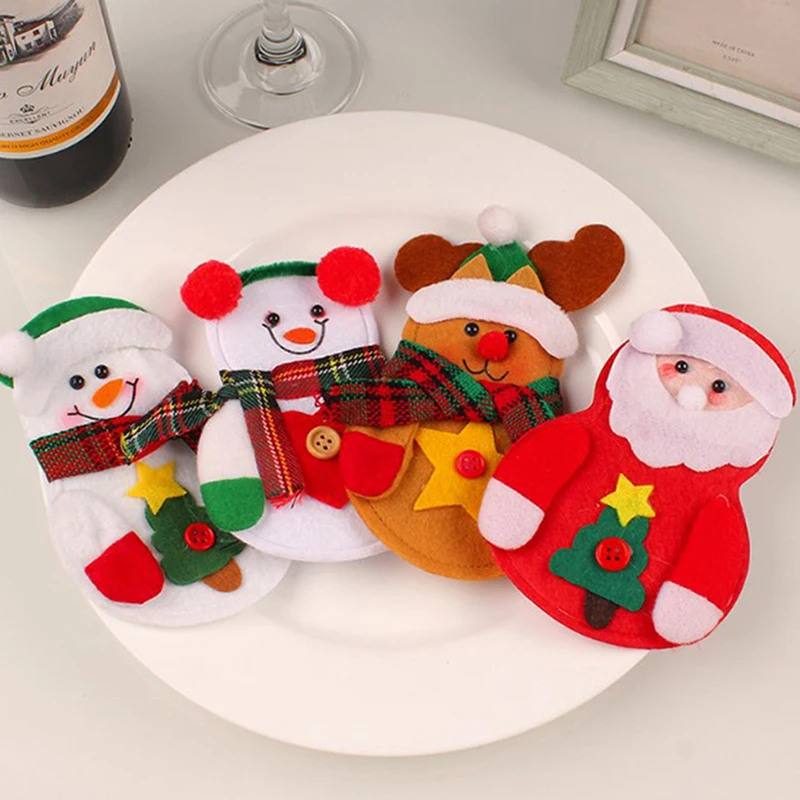 

Christmas Cutlery Knife Fork Covers Table Decor Xmas Bags Christmas Decorations