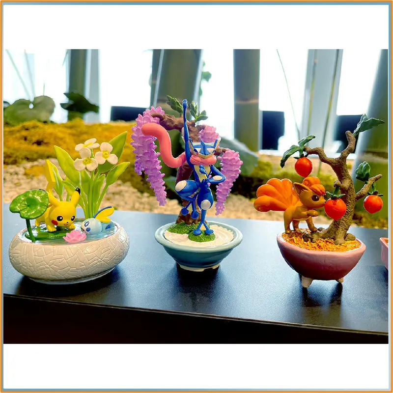 Фото Коллекция Re-Ment Pokemon Poketto Bonsai 3, Articuno, Greninja, Jirachi, Drizzile, миниатюры, экшн-фигурка, модель игрушки в подарок №4