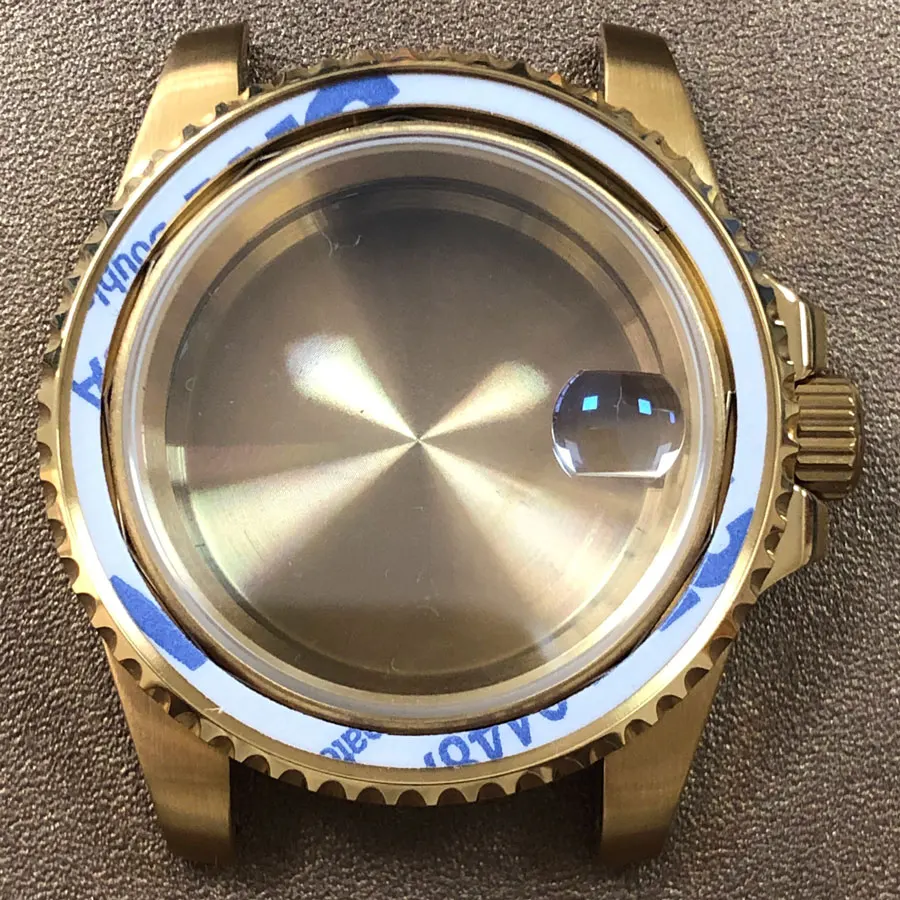 40mm Watch Case Watch Set: 40mm PVD Gold-plated Stainless Steel Case, Strap, Sapphire Glass, with NH35 Movement