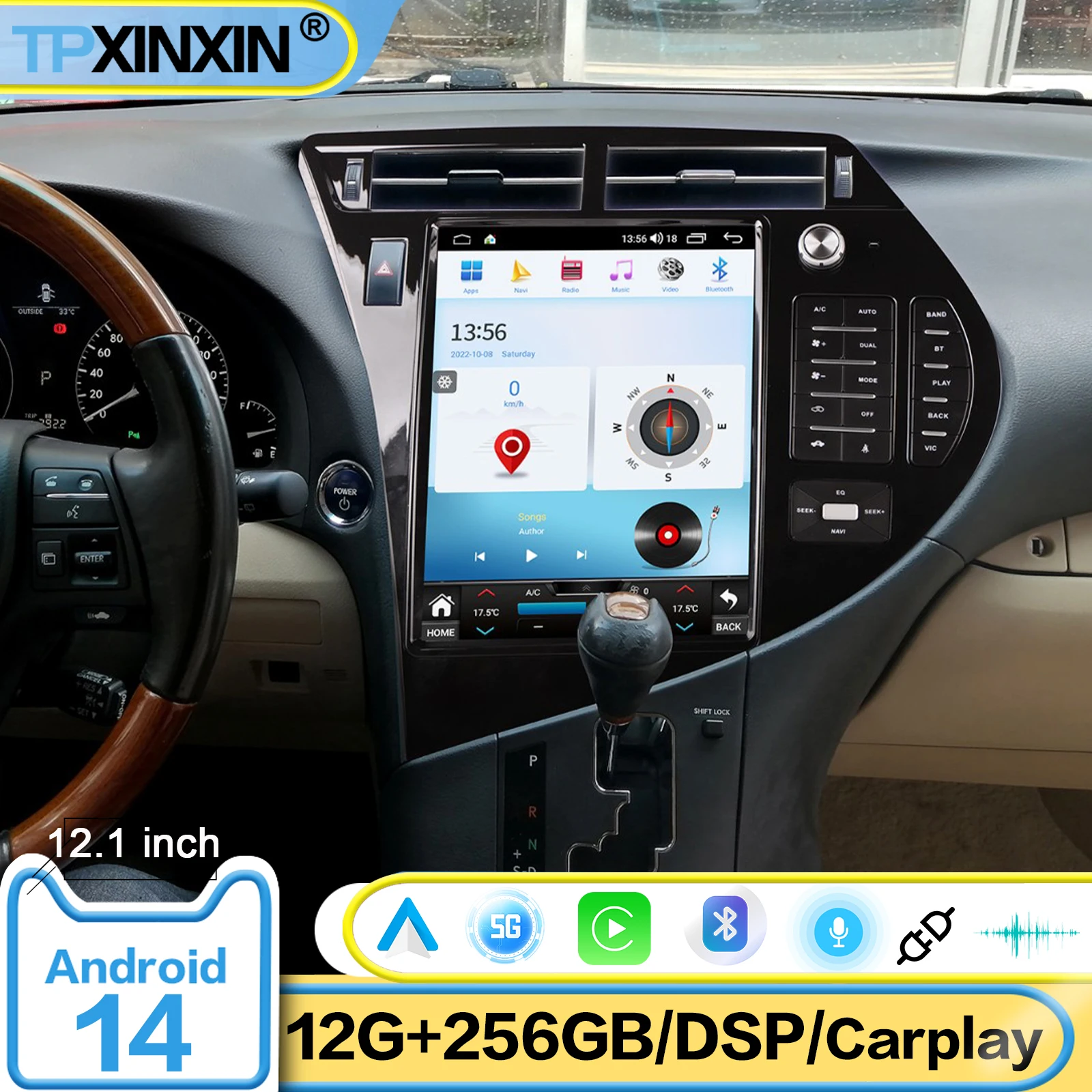 

8 + 256 ГБ автомобильный мультимедийный Android 13 для Lexus RX GPS авторадио Carplay радио Coche с Bluetooth стереоприемником головное устройство