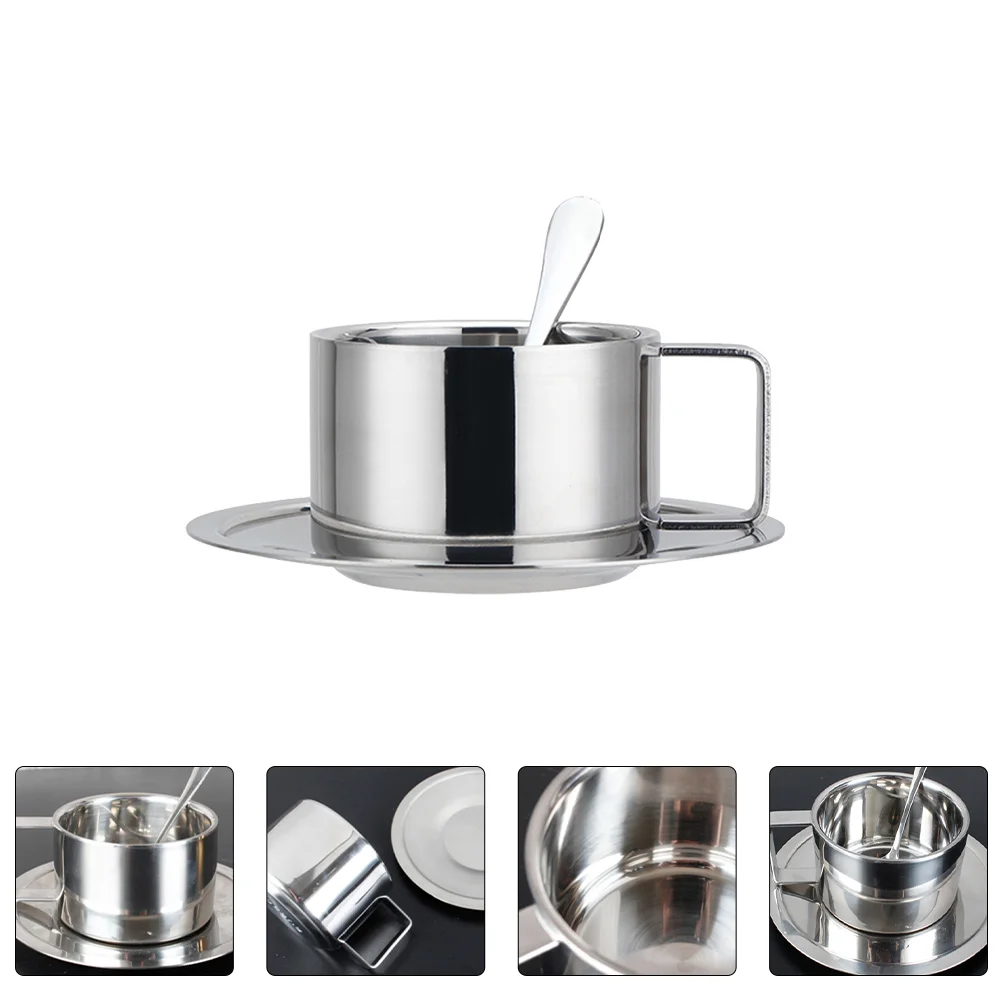

1 Set Practical Insulated Double Layer Cup Stainless Steel Coffee Cups
