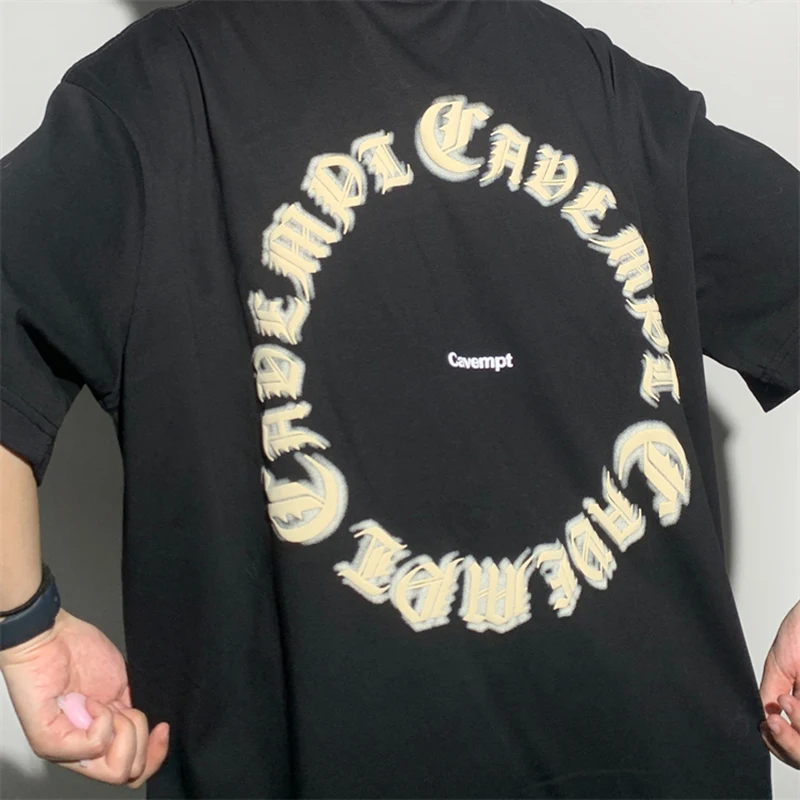 

CAVEMPT C.E T shirts Foam Print Men Women 1:1 CAVEMPT Oversize Short Sleeves