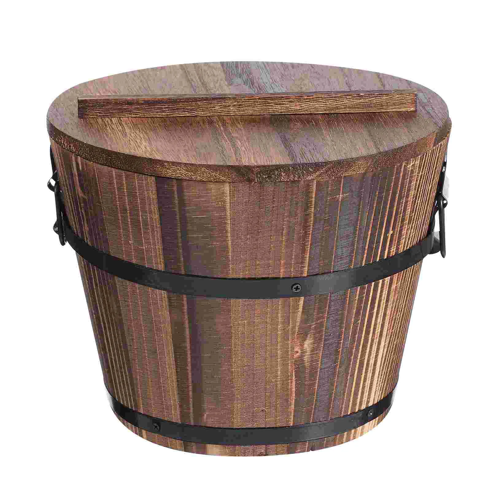 

Sushi Wooden Rice Bowl Storage Bucket Containerjapanesebasket Wood Tub Mixing Household Oke Hangiri Sashimi Practicalplanterlid