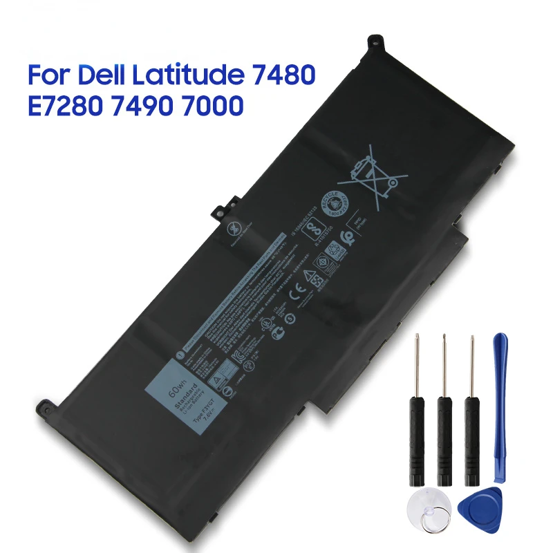 

Replacement Battery For Dell Latitude 7480 7000 E7280 7490 F3YGT DM3WC 2X39G Genuine Tablet Battery 60Wh