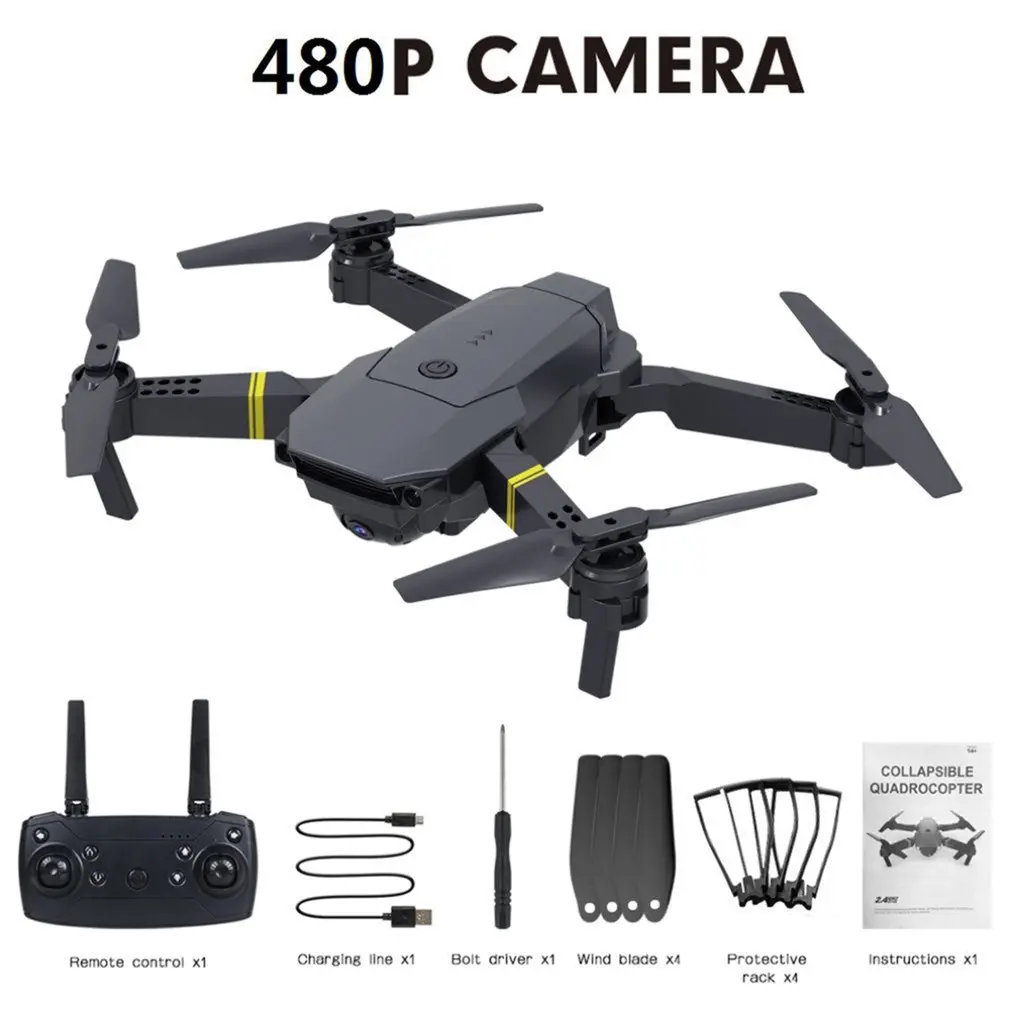 360 Degree Aerial Camera Drone E58 Small High Definition Wifi With 4-Axis Foldable Real-Time Image Transmission Fixed Height
