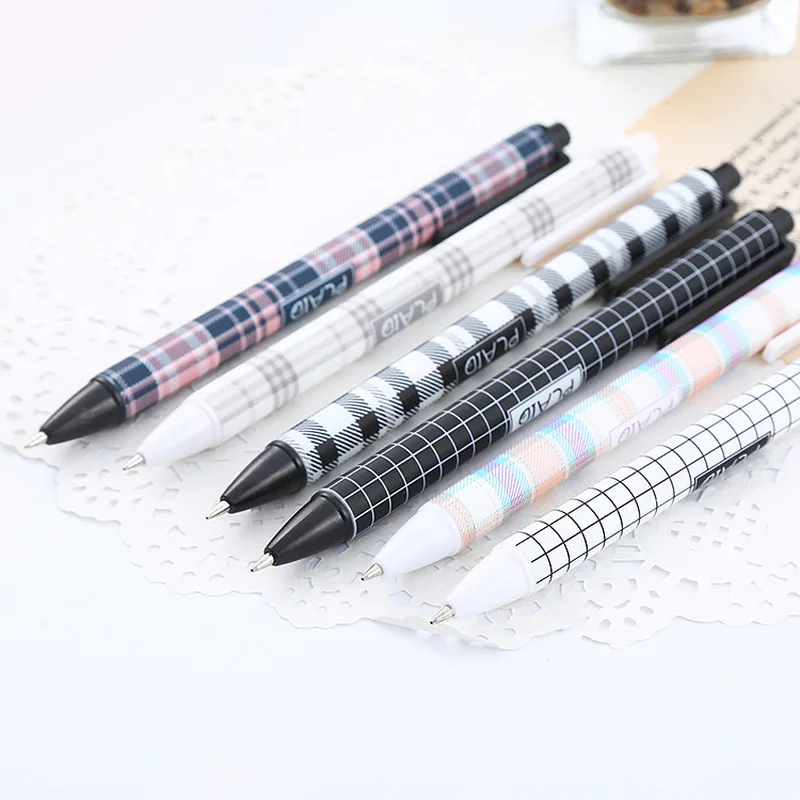 

Japanese Gel Pen 20/30pcs Press Plaid Students Writing Stationery Gift Pens 0.5mm School Office Signature Pen Supplies Wholesale