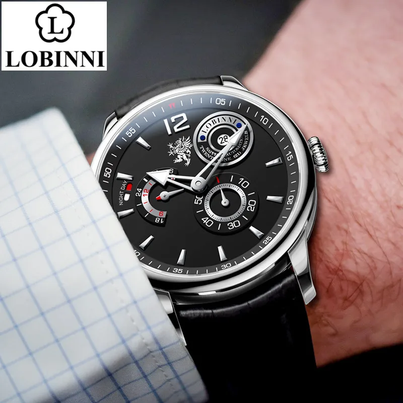 Фото LOBINNI 18012 Мужские механические часы 42 мм Япония Miyota 8219 Автоматический механизм с сапфировым стеклом Водонепроницаемые мужские наручные часы 50 м №5