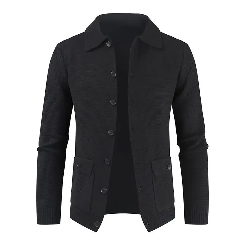 Европейский и американский мужской модный однотонный облегающий свитер с