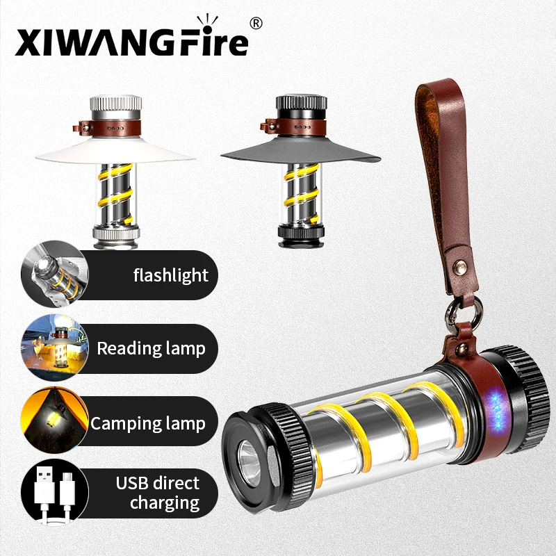 

New Rechargeable Camping Lantern Portable Outdoor Camping Light Magnet Emergency Light Hanging Tent Light Powerful Work Lamp