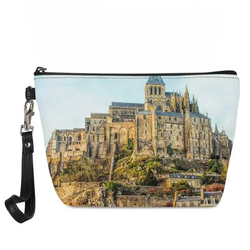 

House Pattern Female Makeup Bag Simple Large Capacity Zipper Bag Pattern Lady Senior Pattern Customization