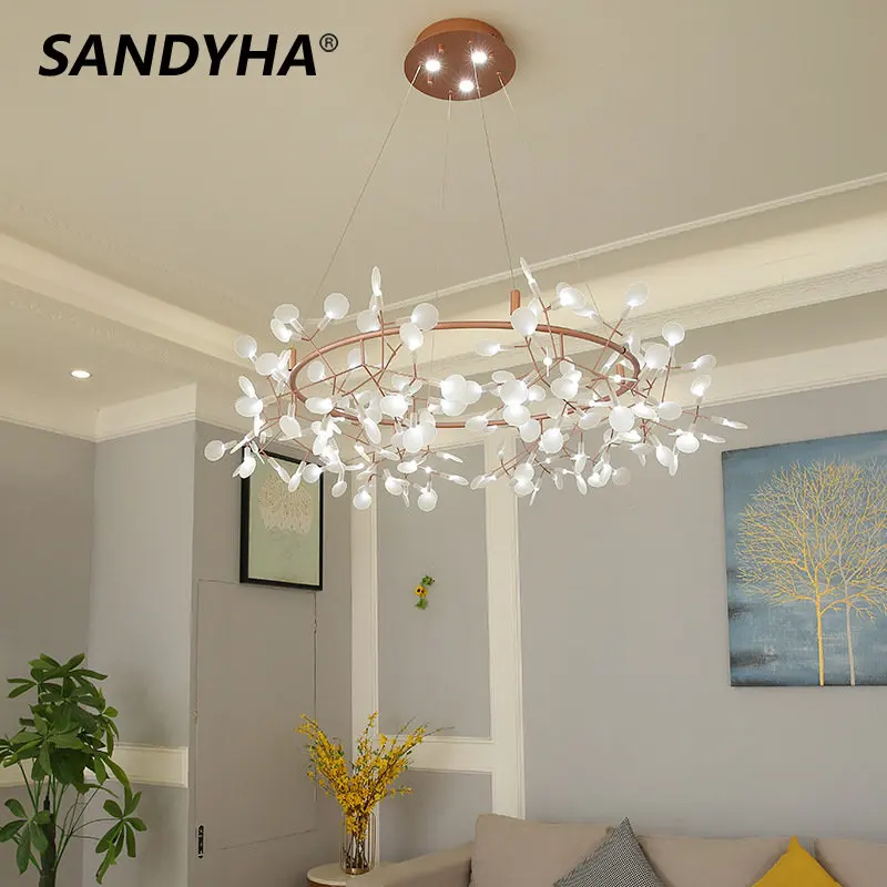 

Nordic LED Gorgeous Firefly Lamp Home Indoor Decor Luxury Hanging Lights Kitchen Living Dining Room Bedroom Kitchen Chandeliers