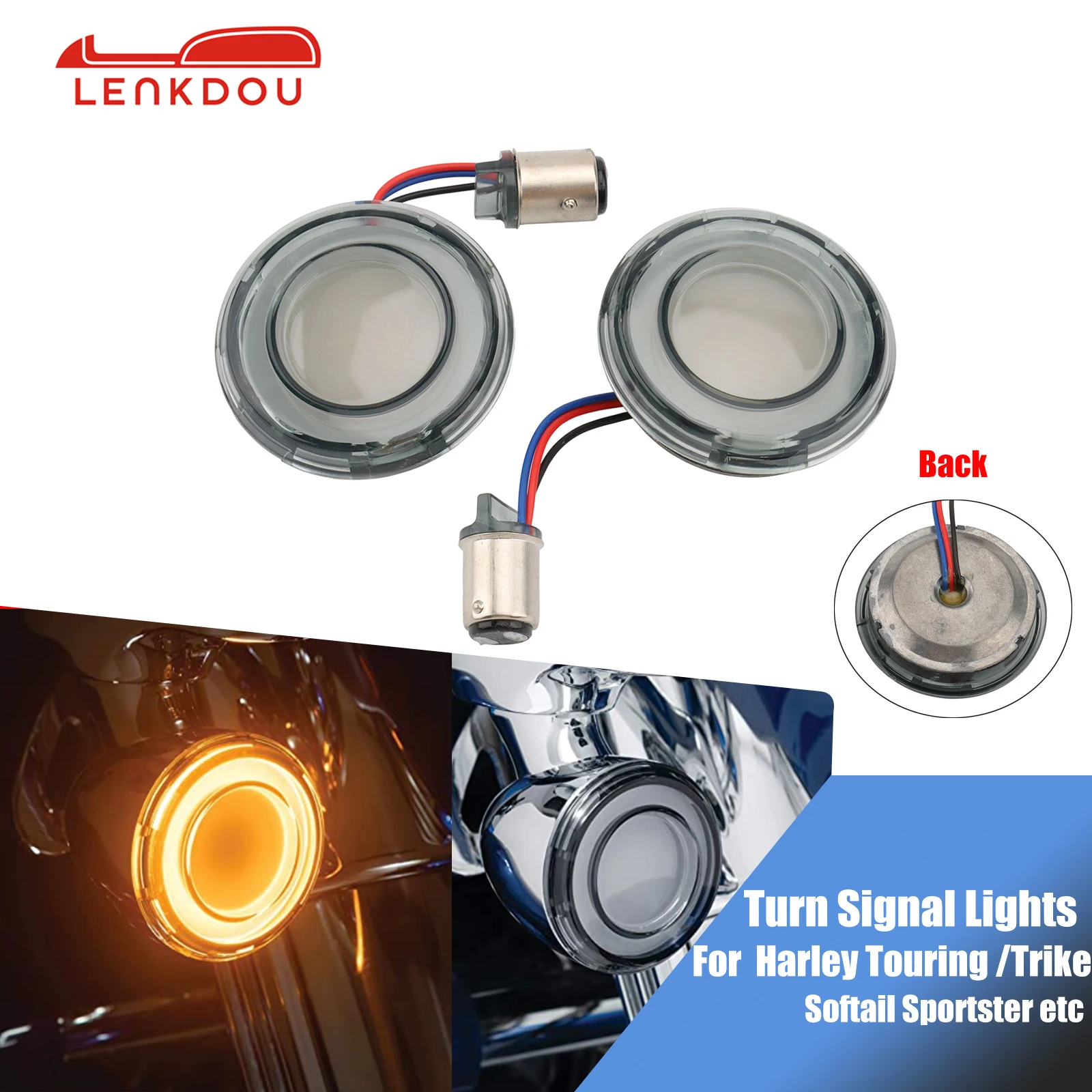 

LED Front Turn Signal Conversion For Harley Touring Trike FLHTKL Softail FLSL Sportster XL Dyna 2002-2021 Motorcycle Accessories