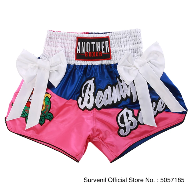 Шорты Muay Thai с бантом и лентой тренировочное снаряжение для боевых искусств MMA