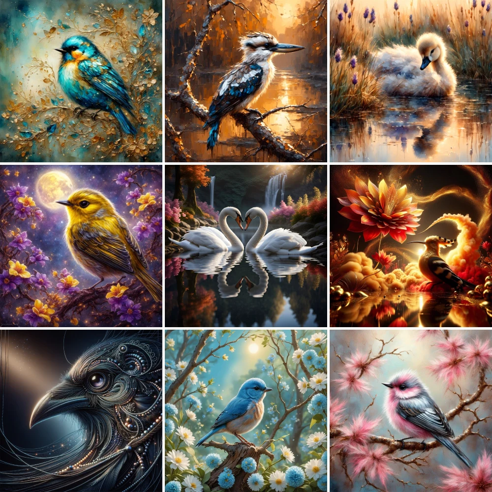 Современный стиль Hoopoe Воробей Птица Набор для вышивки крестом Настраиваемый