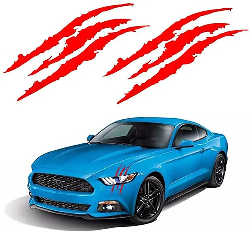 

2PCS Claw Marks Decal 16 x 5inch Red Car Sticker