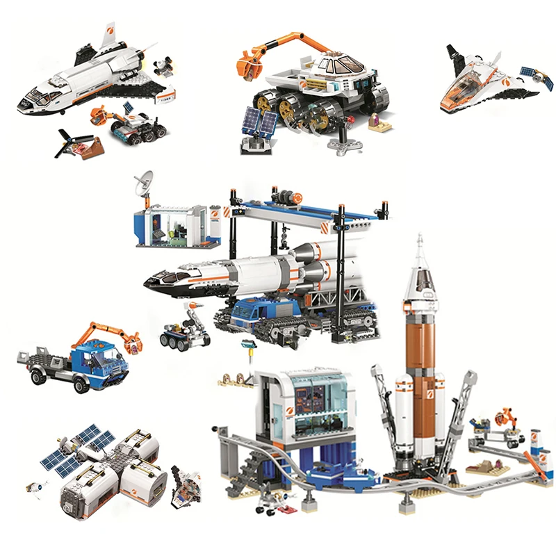 

Deep Space Exploration Rocket Launch Center Space Station Bricks Compatible60227 60228 Building Blocks Toys for Kids Gift Stock