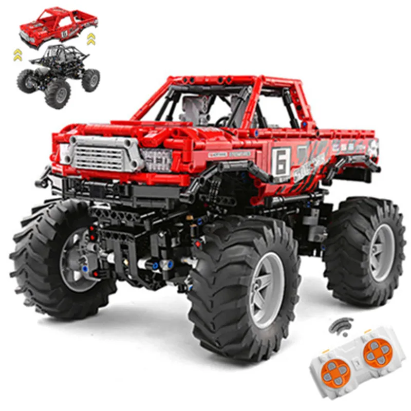 

NEW 1760PCS Technical Block RC OFF-ROAD Big Foot Four-wheel Power Drive Car Monsters Truck Building Brick MOC-26278 Kid Gift