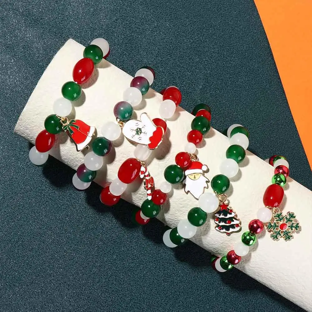 Kriss Kringle Candy Cane Рождественский браслет Дед Мороз Рождественская елка Браслет с