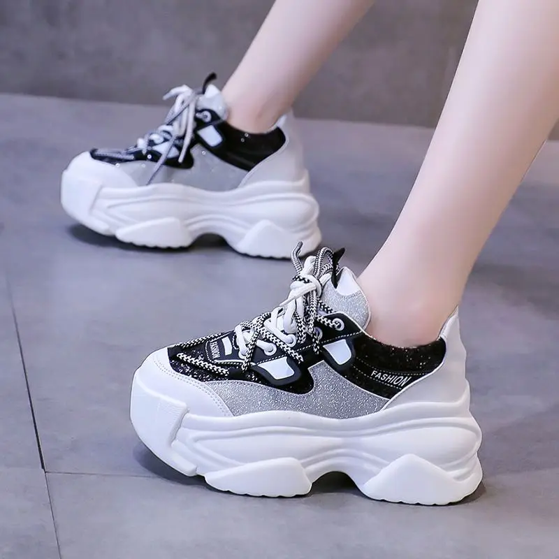 

Женские кроссовки на платформе, Повседневная модная обувь на массивной подошве