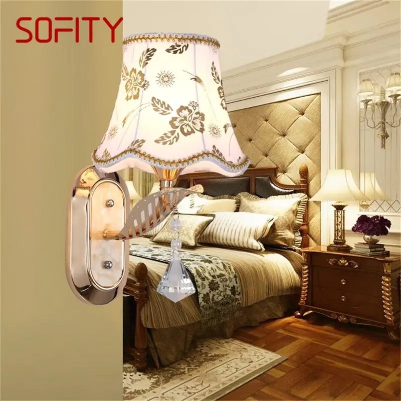 

SOFITY Wall Lamps Contemporary LED Sconces Lights Luxury Indoor Crystal Fixture For Home Bedroom