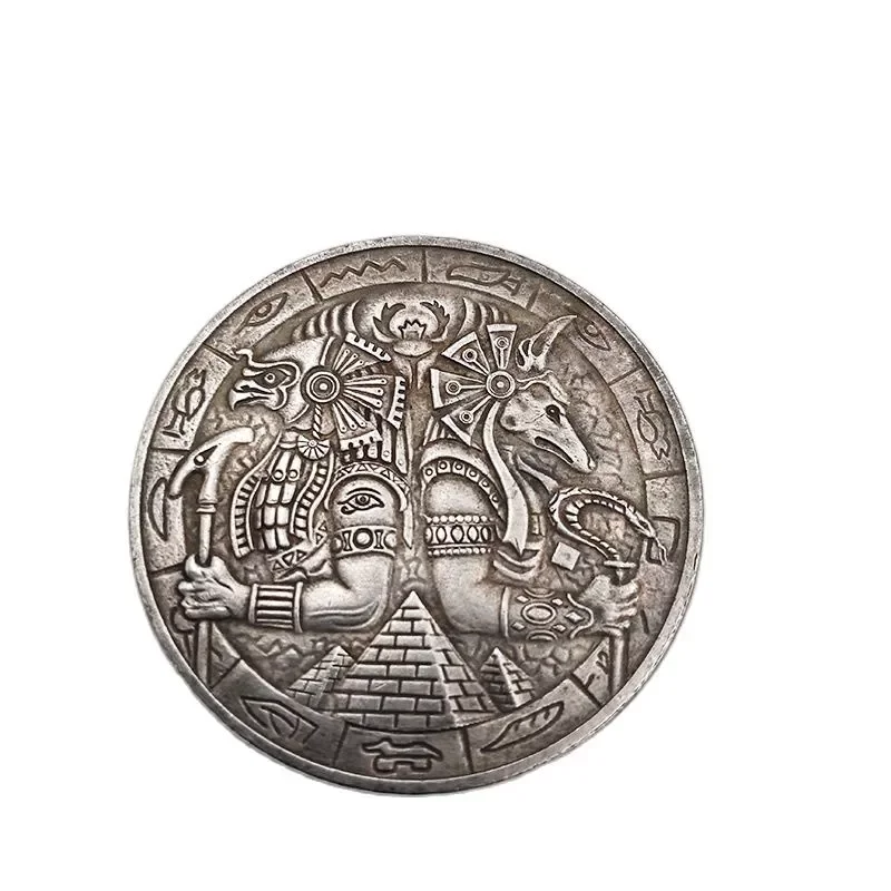 

Pyramid Wanderer Commemorative Coin Anubis And Eagle Collect Coins Crafts Home Decoration Gift Accessories