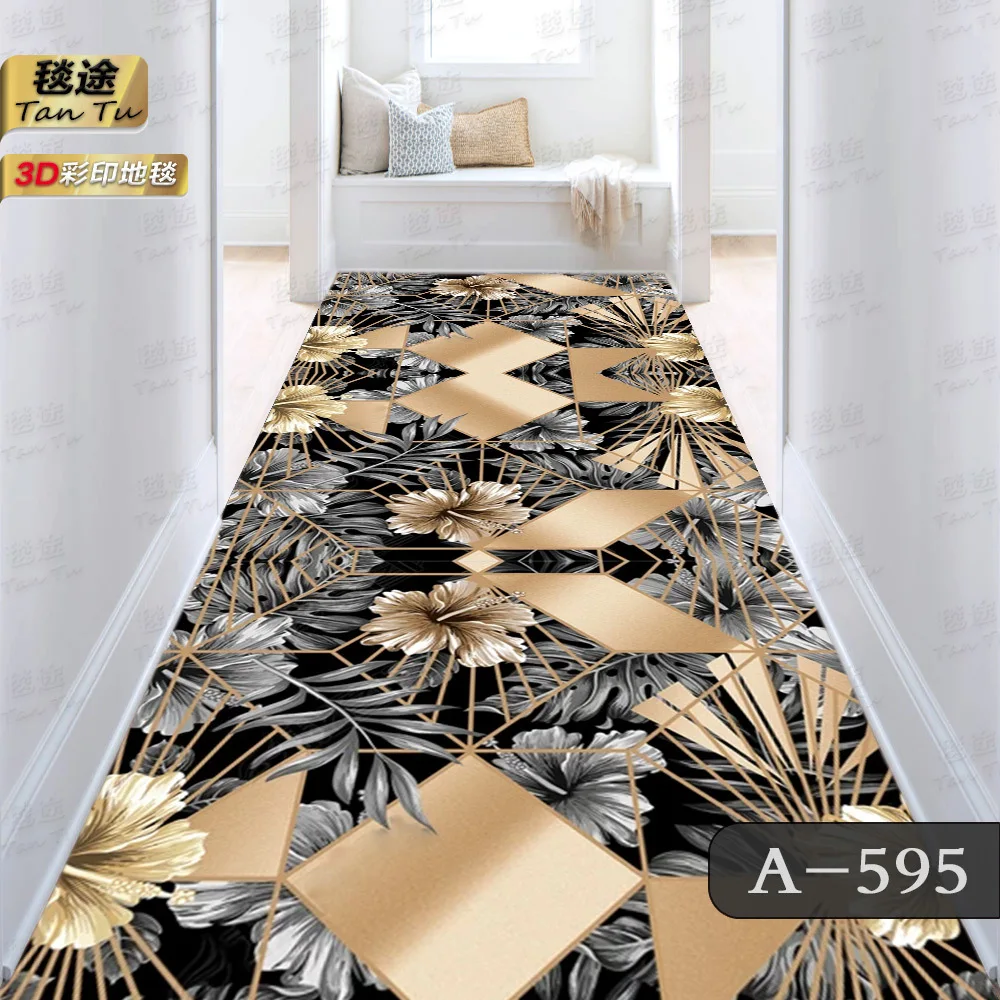 

Modern Dark Grey Long Corridor Carpet Runner Home Decoration Hotel Hallway Rug Washable Villa Stairway Floor Mats Customizable