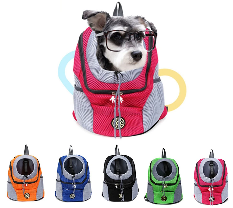 

Dog Backpack Dog Carrier Backpack Up to 5 Kg Outing Travel Breathable Mesh Bag Double Shoulder Portable for Dog Cat Pet Produts