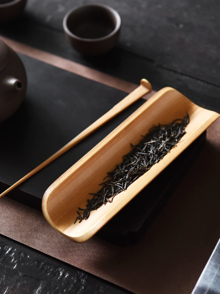 

Bamboo Tea Spoon Caddy Spoon Tea Mat Tea Spoon Four-Piece Set