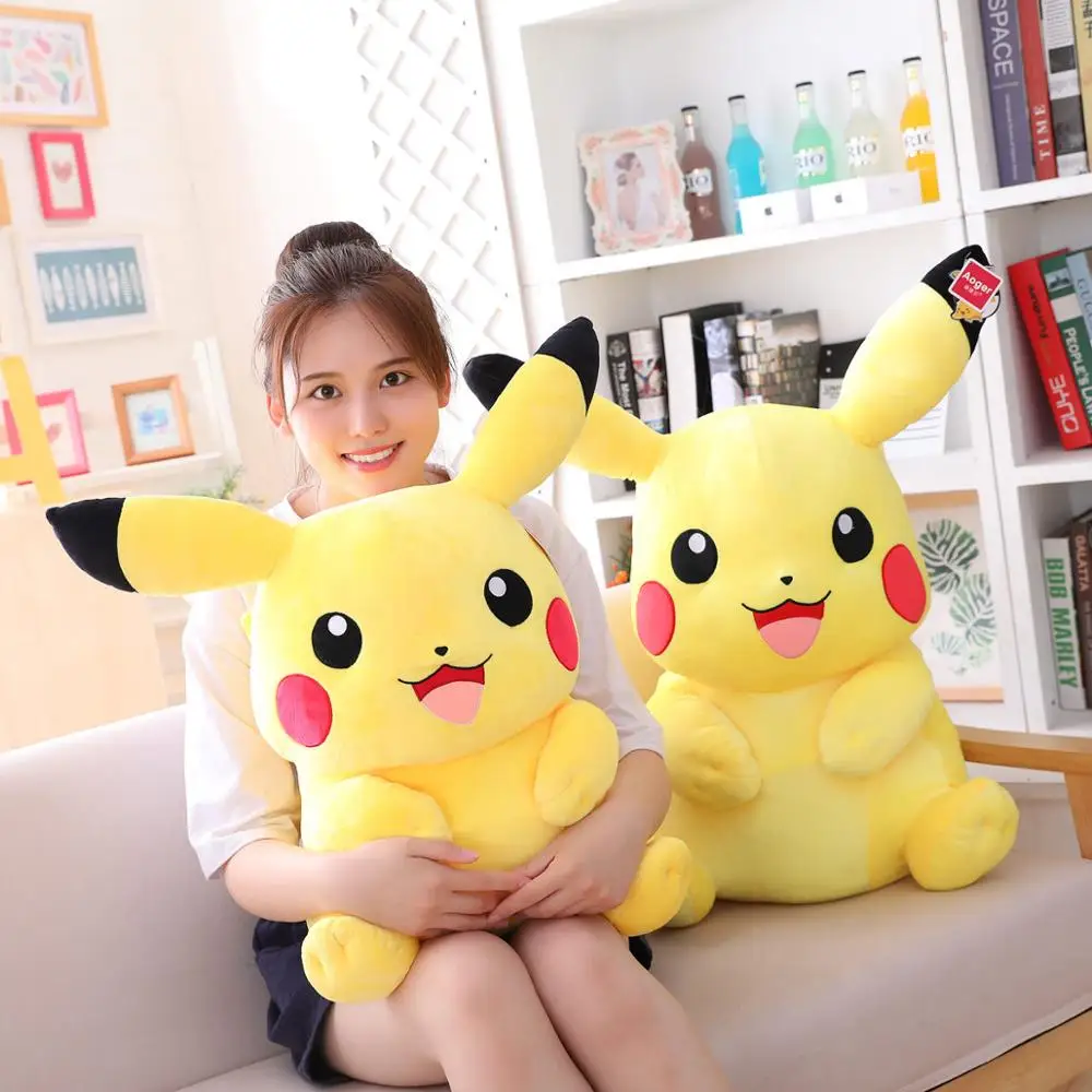 

Big Size Pikachued Plush Doll Cute Anime Cartoon Pillow Yellow Elf Stuffed Toy Decoration Christmas Gift For Kids