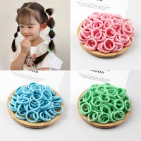 wholesale 3050100pcslot colorful hair bands children seamless hair ties elastic rubber band girl sweet scrunchies accessories