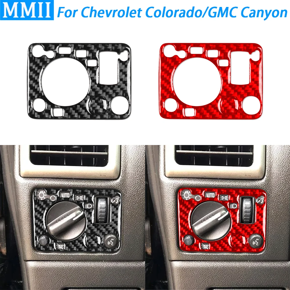 

For Chevrolet Colorado For GMC Canyon 2009-12 4Door Carbon Fiber Headlight Switch Control Panel Trim Cover Car Interior Sticker
