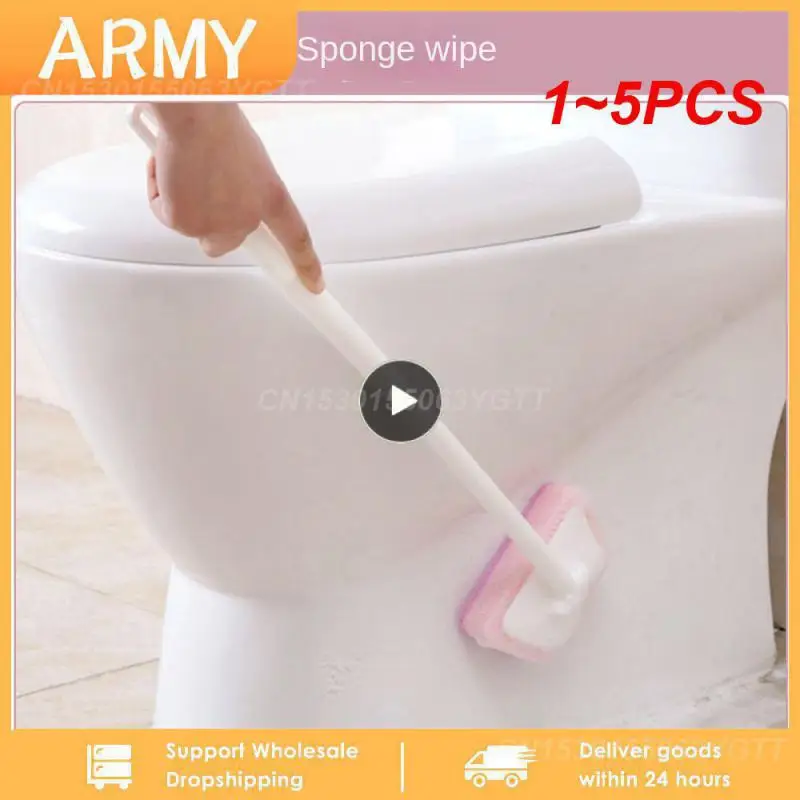 

Высококачественная губка с длинной ручкой, 1-5 шт., губка для мытья ванной комнаты, щетка для мытья ванной комнаты, щетка для ванной, плитка, щетка для пола