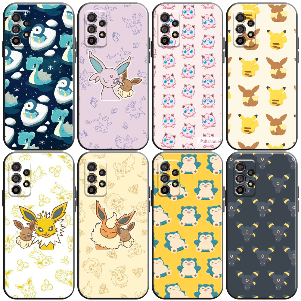 

Cartoon Pokémon Phone Case For Samsung Galaxy A01 A02 A10 A10S A20 A22 4G 5G A31 Back Silicone Cover Funda Black Soft
