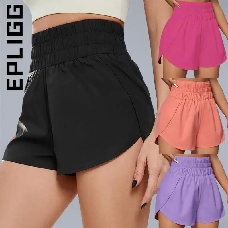 

Шорты Epligg женские для бега, свободные модные уличные домашние, эластичные спортивные штаны с завышенной талией, женская одежда