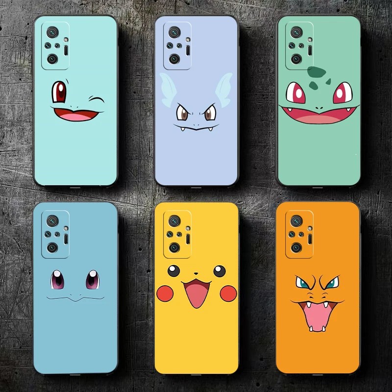 

Cartoon Pokémon Phone Case For Xiaomi Redmi 7 7A 8 8A 8T 8 2021 9 9T 9A 9C 9S 7 8 9 Pro 5G Carcasa Black Silicone Cover Funda