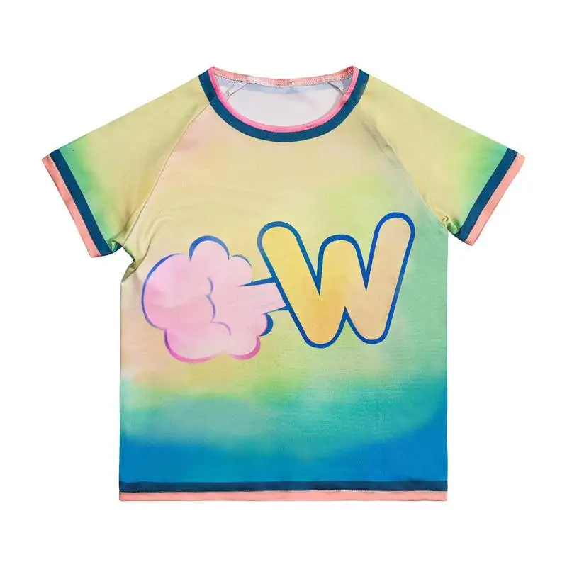 

Wade Water Boys Clothes Tops Summer Kids Short Sleeve Tees Costume Cartoon Children Girls Fashion T Shirts 3-15 Year Old