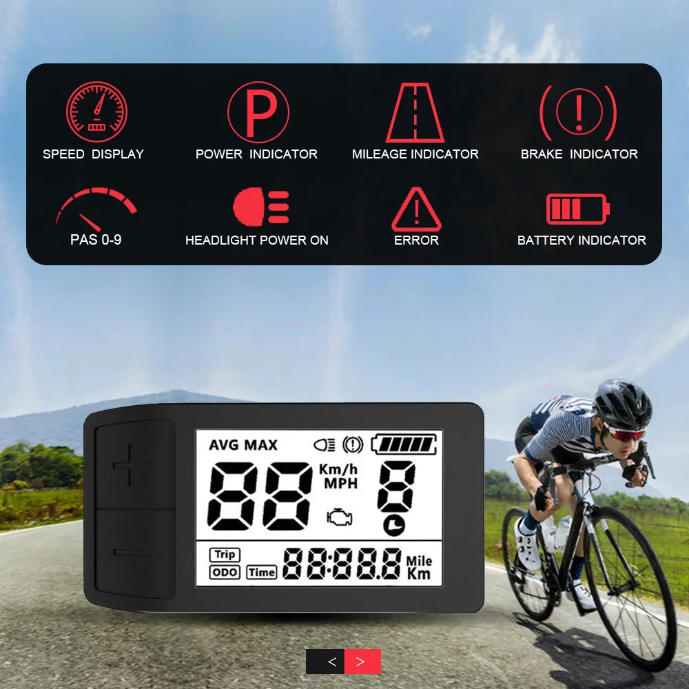 

LCD Display Display E-bike Parts Plastic 24V/36V/48V 5 Pin Female About 41*80mm Accessories Black Ourdoor Durable