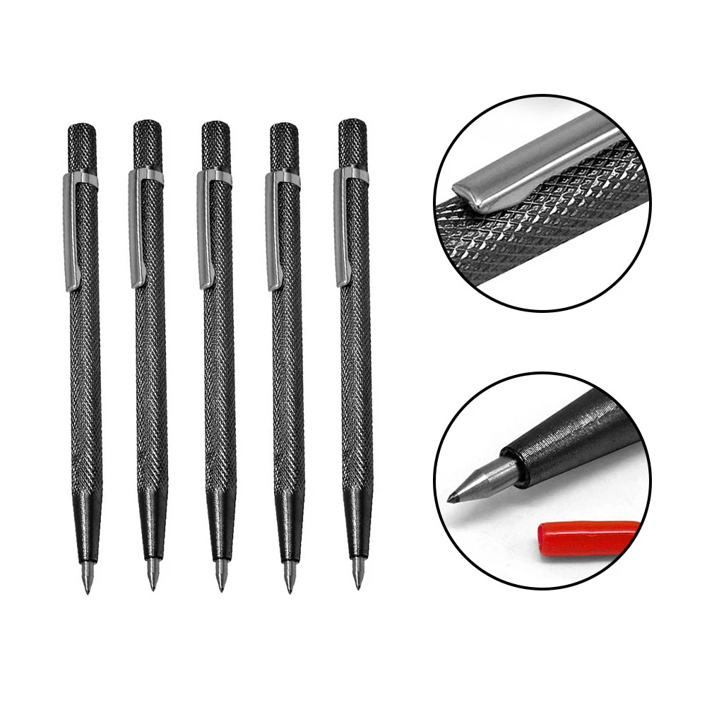 

5PCS Glass Tile Cutting Pen Ceramic Knife Cutter Tool Marble Metal Lettering Pen Metal Carving Pen Alloy Nib Marking Pen