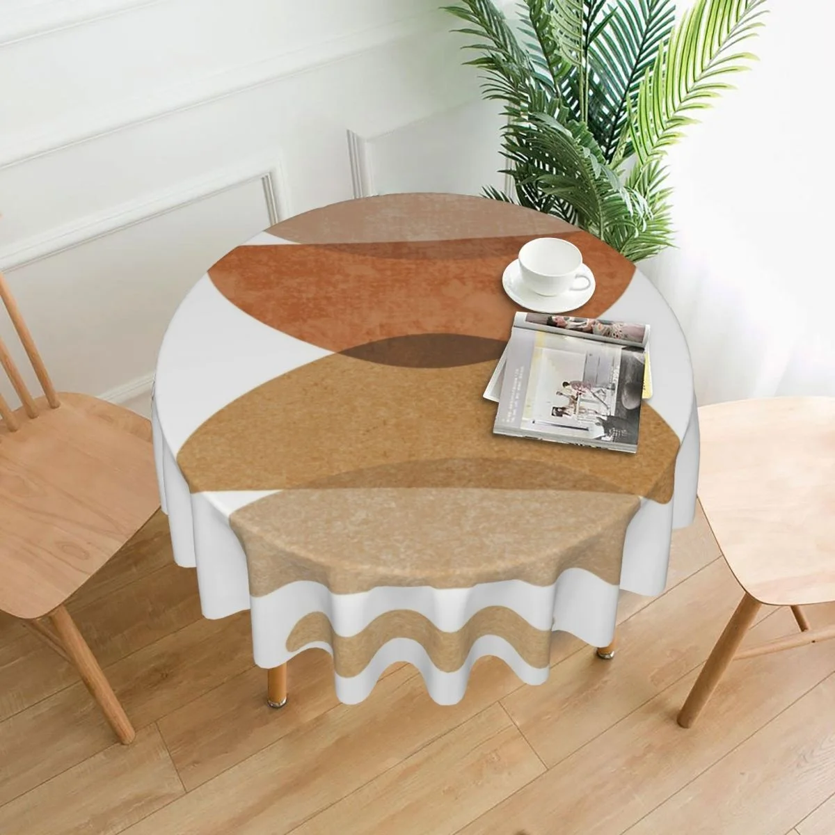 

Скатерть из полиэстера, теплая Пылезащитная круглая скатерть с абстрактным рисунком для украшения журнального столика