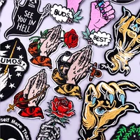 skull hand patch iron on embroidered patches on clothes flowers stickers fusible patches applique badge sewing stripe diy decor