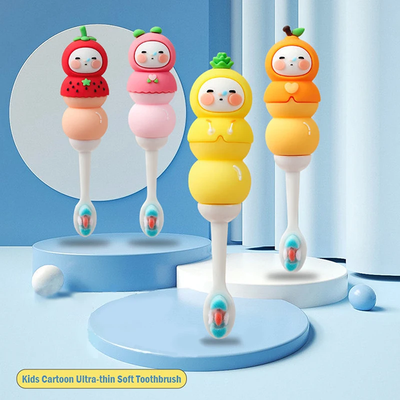 

1Pc 2022 Kids Soft Toothbrush Portable Candied Gourd Toothbrush 4 Colors