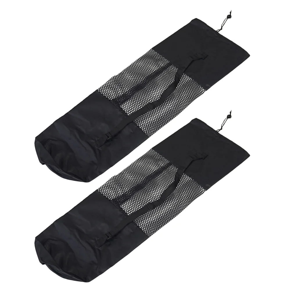

2 Pcs Yoga Mat Bag Tote Mesh Net Cushion Supplies Network Pad Carrier Design Fitness