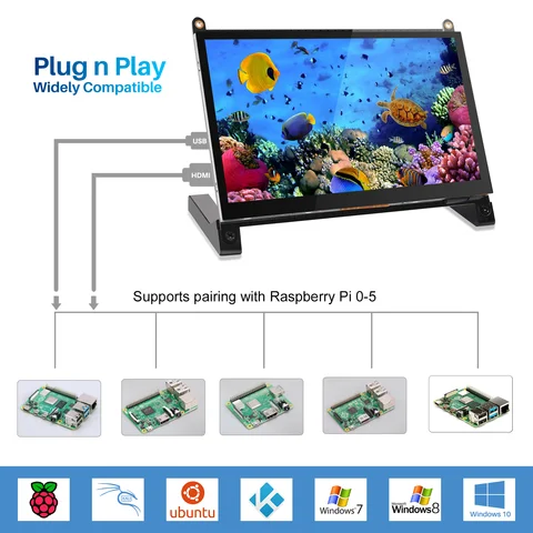 Unew 7 дюймовый сенсорный монитор для Raspberry Pi