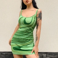 harajuku wave knitted elegant spaghetti strap mini dress off shoulder sexy bodycon party dresses women vacation clothes