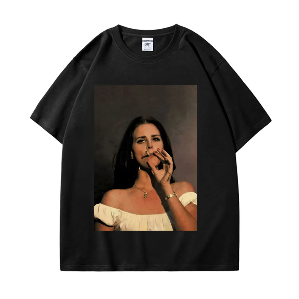 

Streetwear 100%Cotton T-Shirt Lana Del Rey Print T Shirts Men Women Harajuku Summer Short Sleeve Unisex Vintage Oversized Tees