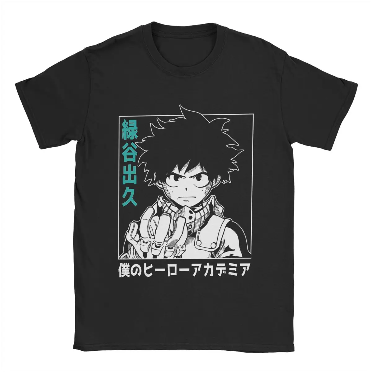 

Deku Diagonal My Hero Academia T-Shirt Men Anime Manga Pure Cotton Tee Shirt Round Neck Short Sleeve T Shirt Adult Clothing