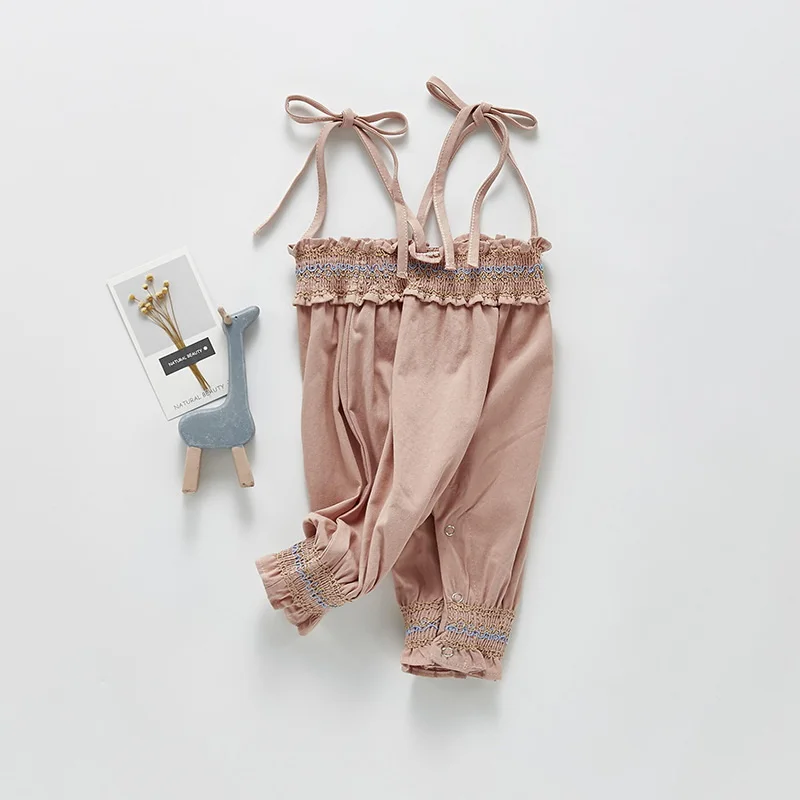 2022 весенний Детский комбинезон для девочек пуловер цвета хаки с бантом на