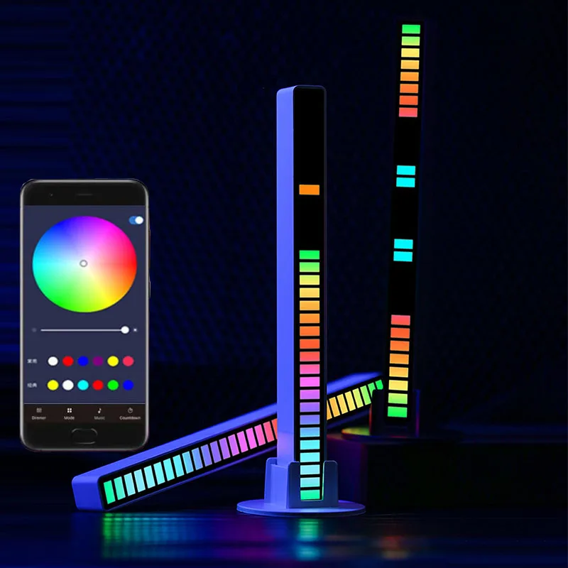 

RGB Music Sound App Control LED Lights Smart Pickup Light Rhythm Ambient Light for Car Tv Game Computer Desktop Decora Lights
