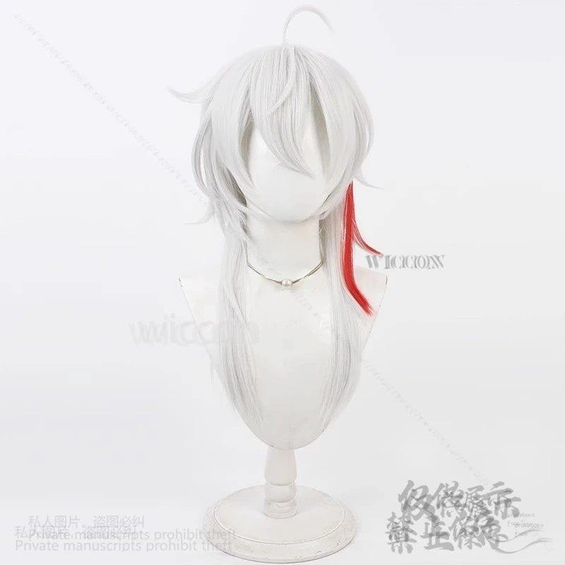 Аниме игра Wuthering Waves Zani костюм серебряный косплей белый блики красные волосы