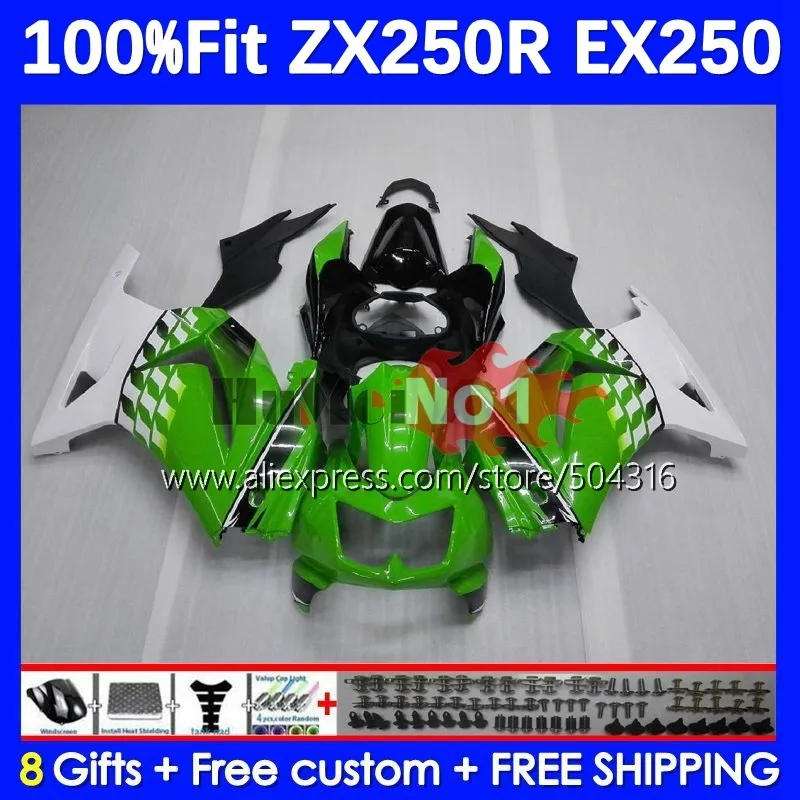 

Injection For KAWASAKI NINJA EX250 ZX250 ZX EX 250 R 250R 10MC.3 ZX250R 08 09 10 11 12 2008 2010 2011 2012 Fairing Glossy Green